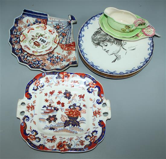 3 Beswick horses, Imari dish & mixed ceramics